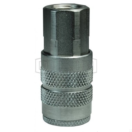 Dixon DF Series Industrial Female Quick Connect Coupler, 1/4-18 Nominal, 300 psi Pressure, 303 SS, Domesti 2FF2-S
